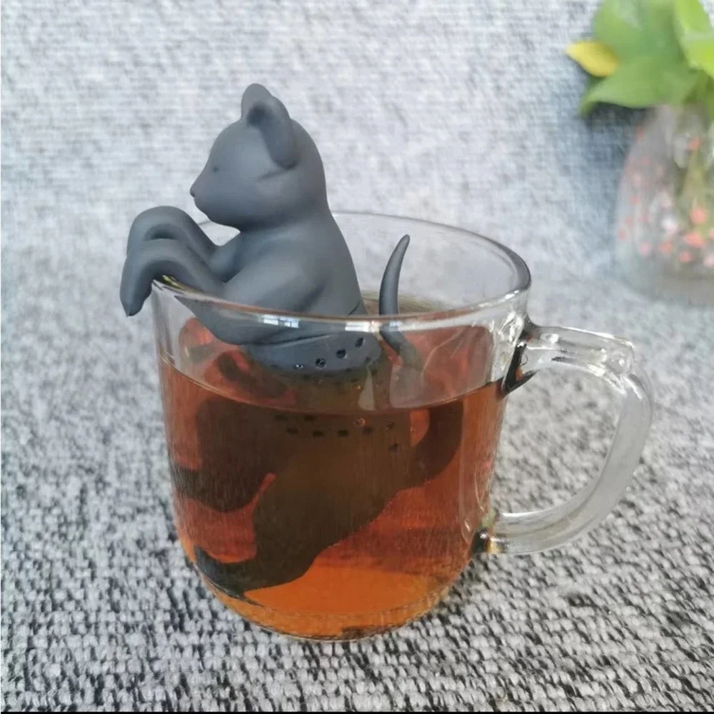 1pc Silicone kitten Design Tea Filter